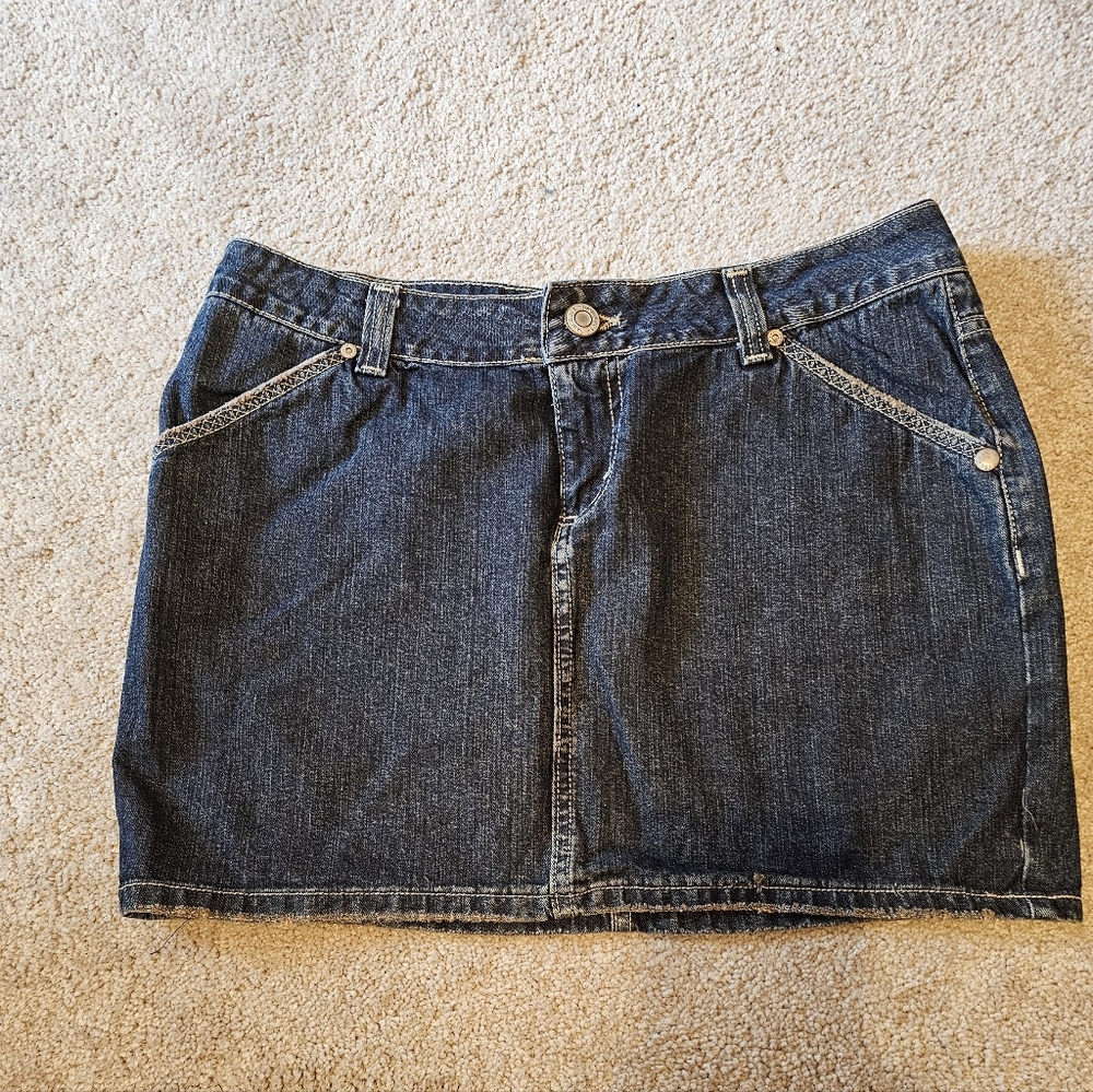 Paul and Joe Jean mini skirt size 13 with owls embroidered on back pockets